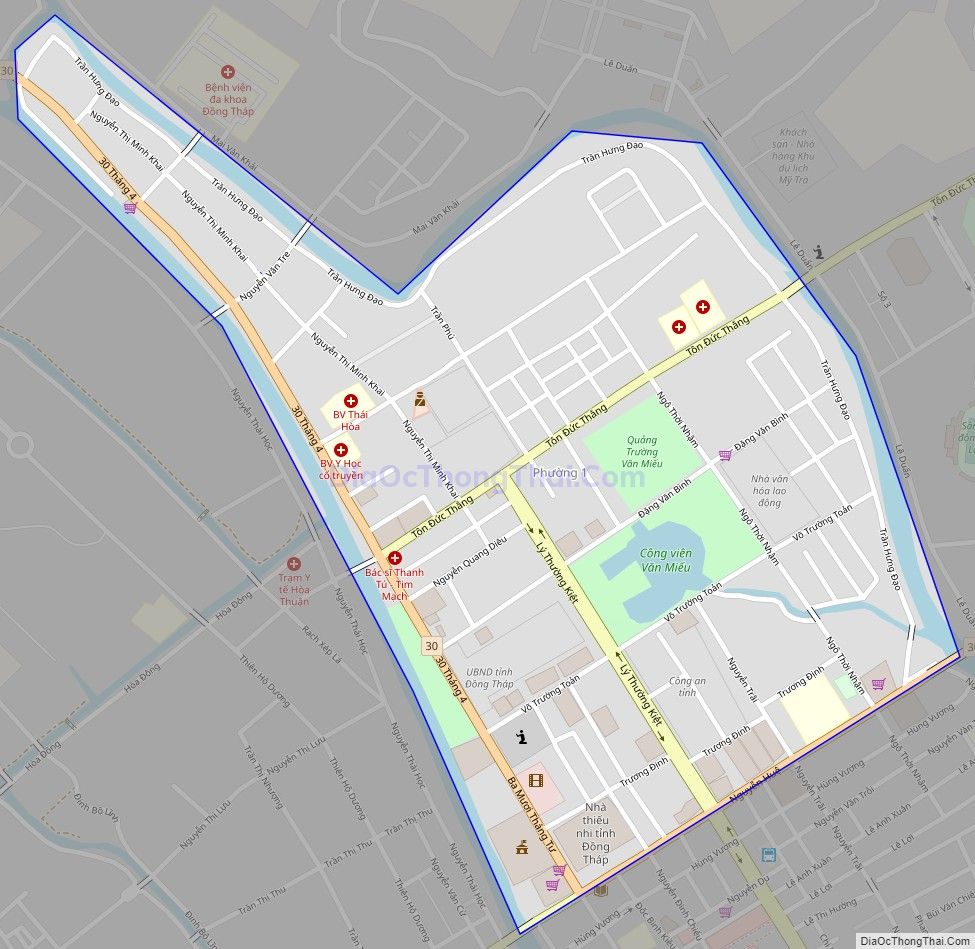 Bản đồ giao thông Phường 1, thành phố Cao Lãnh