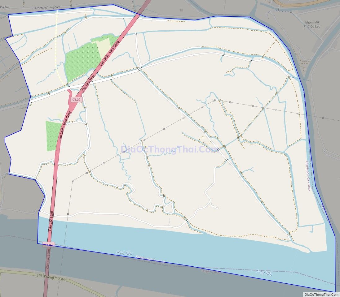 Bản đồ giao thông xã Tịnh Thới, thành phố Cao Lãnh