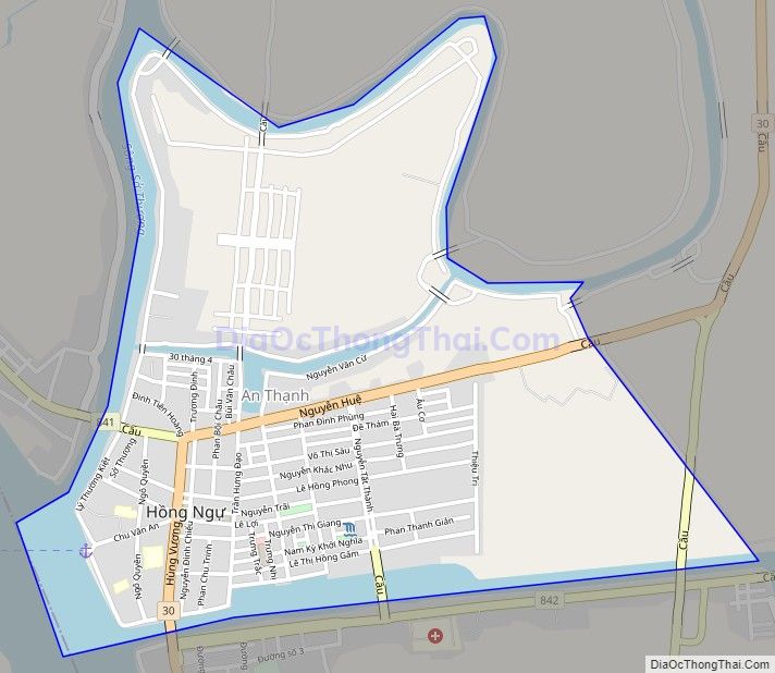 Bản đồ giao thông phường An Thạnh, thành phố Hồng Ngự