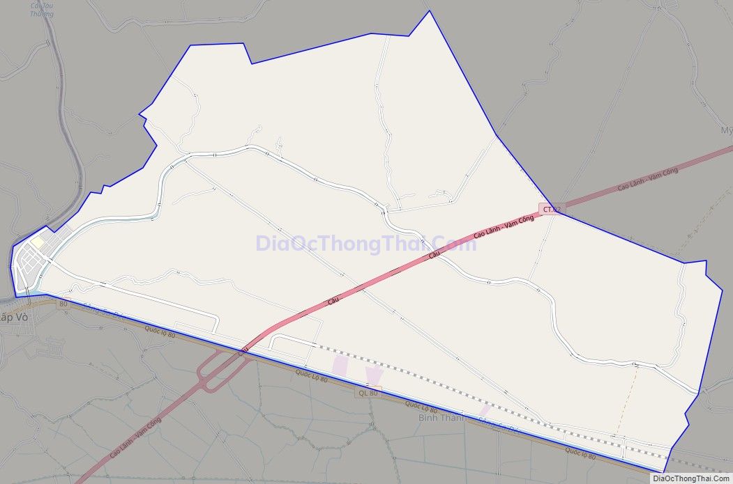 Bản đồ giao thông xã Bình Thạnh Trung, huyện Lấp Vò
