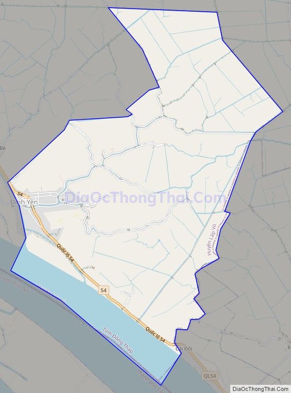 Bản đồ giao thông xã Định Yên, huyện Lấp Vò