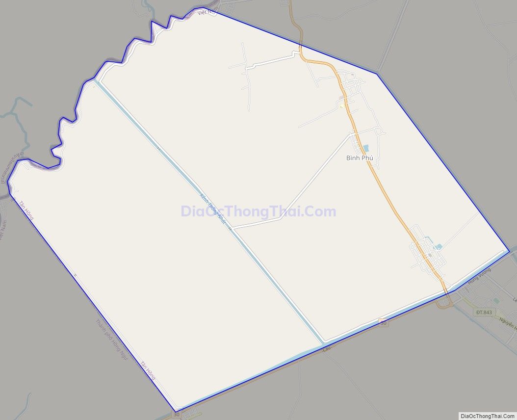 Bản đồ giao thông xã Bình Phú, huyện Tân Hồng