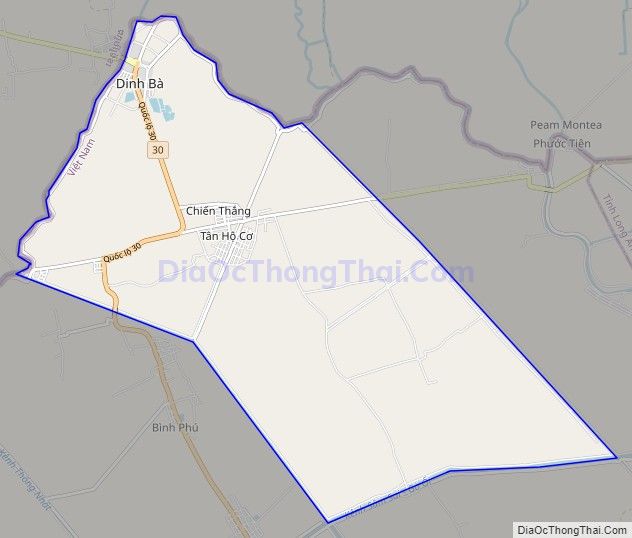 Bản đồ giao thông xã Tân Hộ Cơ, huyện Tân Hồng