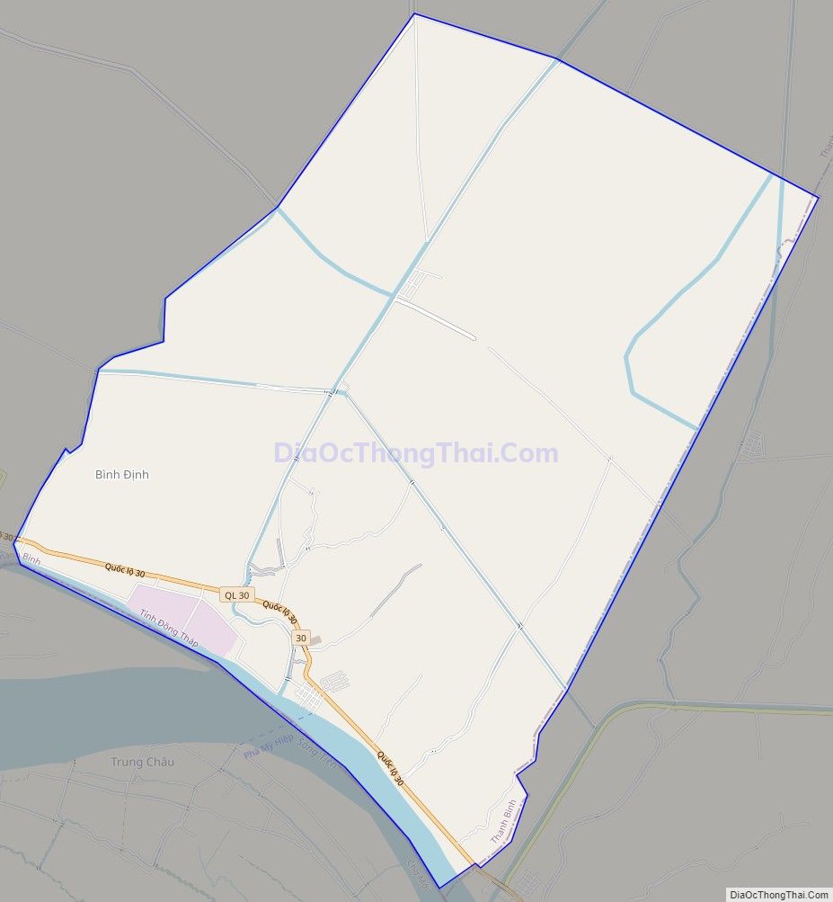 Bản đồ giao thông xã Bình Thành, huyện Thanh Bình