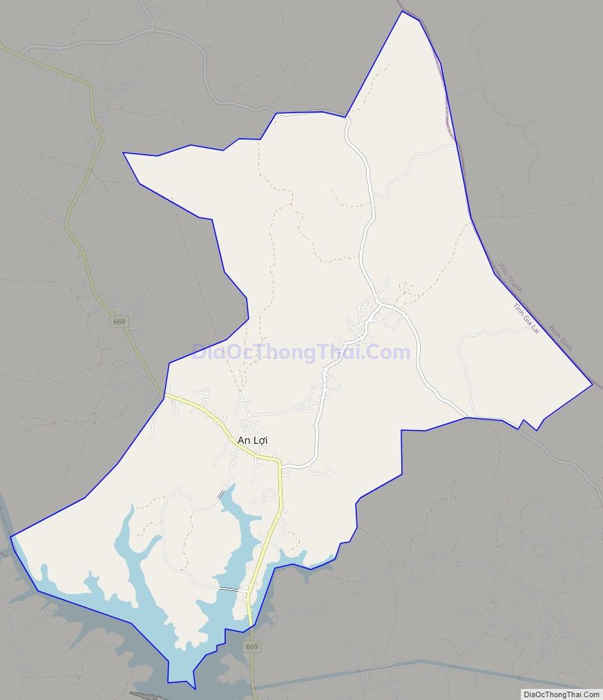 Bản đồ giao thông xã Xuân An, thị xã An Khê