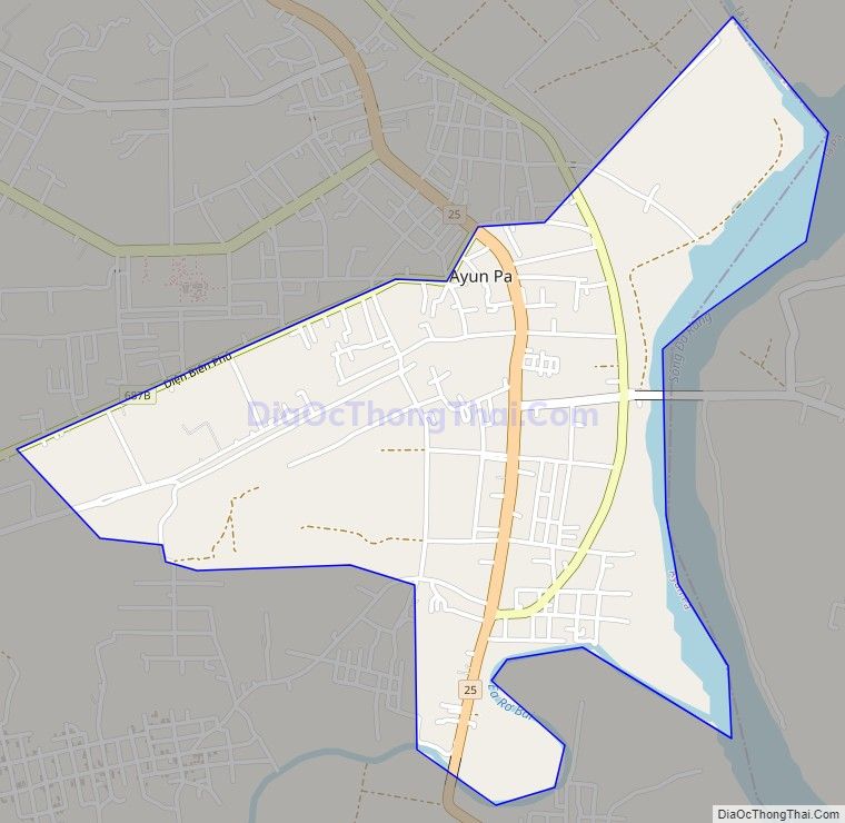 Bản đồ giao thông phường Sông Bờ, thị xã Ayun Pa