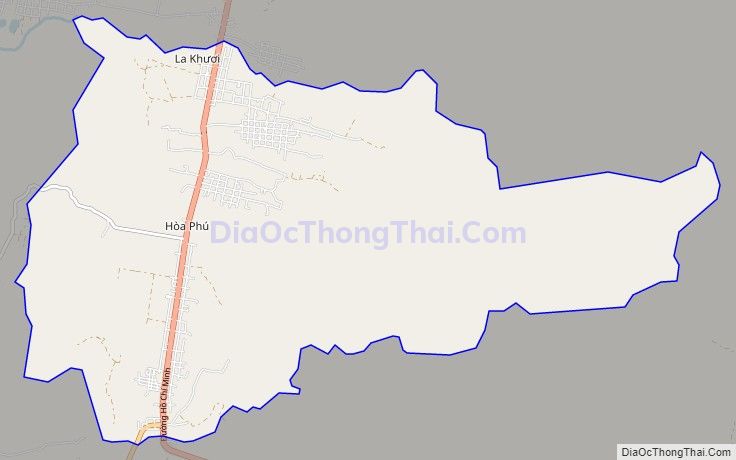 Bản đồ giao thông xã Hòa Phú, huyện Chư Păh