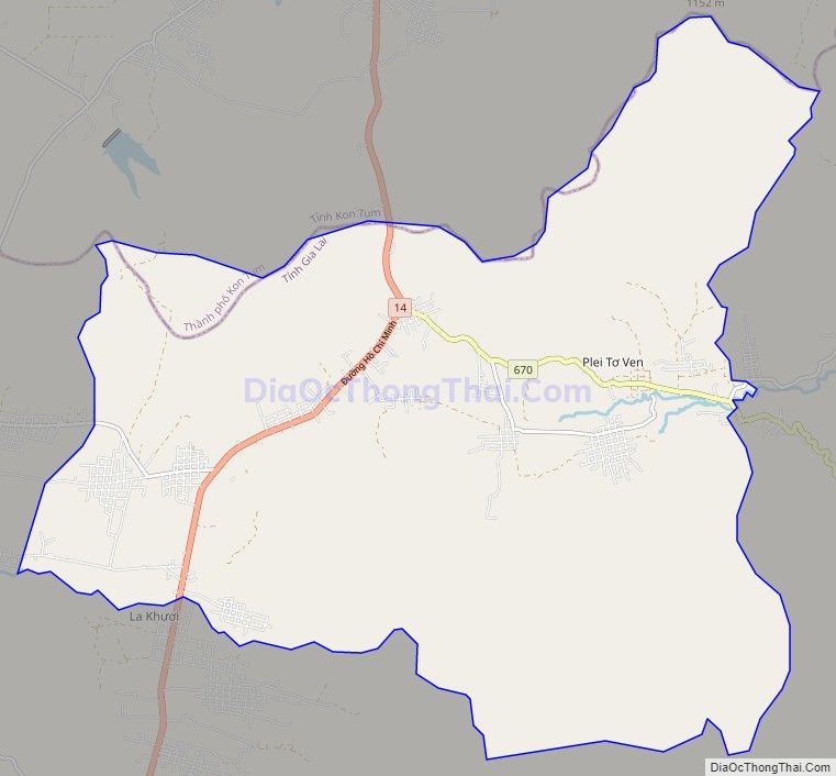 Bản đồ giao thông xã Ia Khươl, huyện Chư Păh
