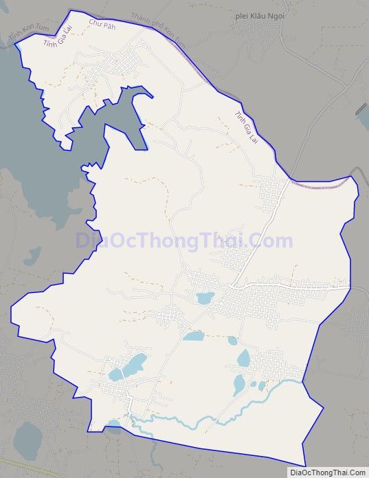 Bản đồ giao thông xã Ia Phí, huyện Chư Păh