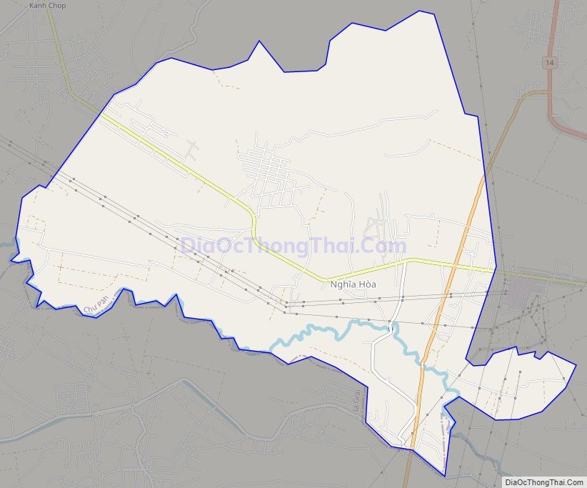 Bản đồ giao thông xã Nghĩa Hòa, huyện Chư Păh