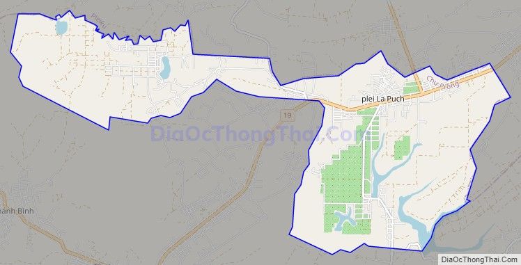 Bản đồ giao thông xã Bàu Cạn, huyện Chư Prông