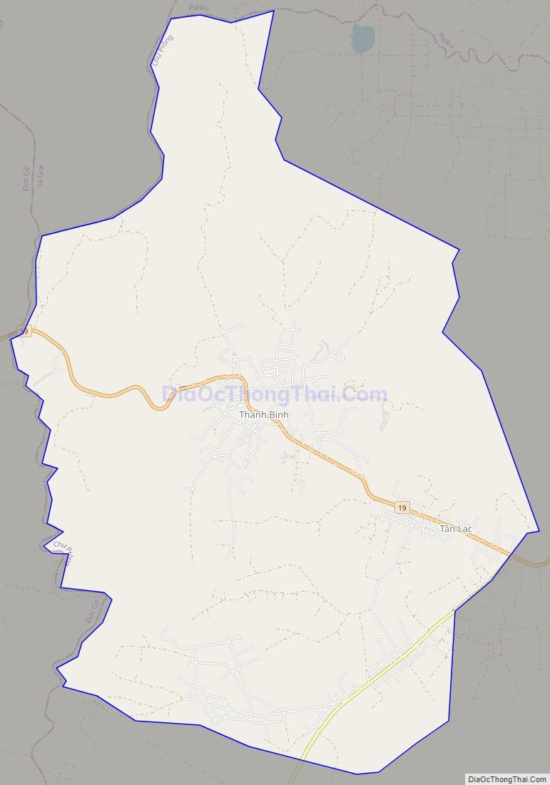 Bản đồ giao thông xã Bình Giáo, huyện Chư Prông