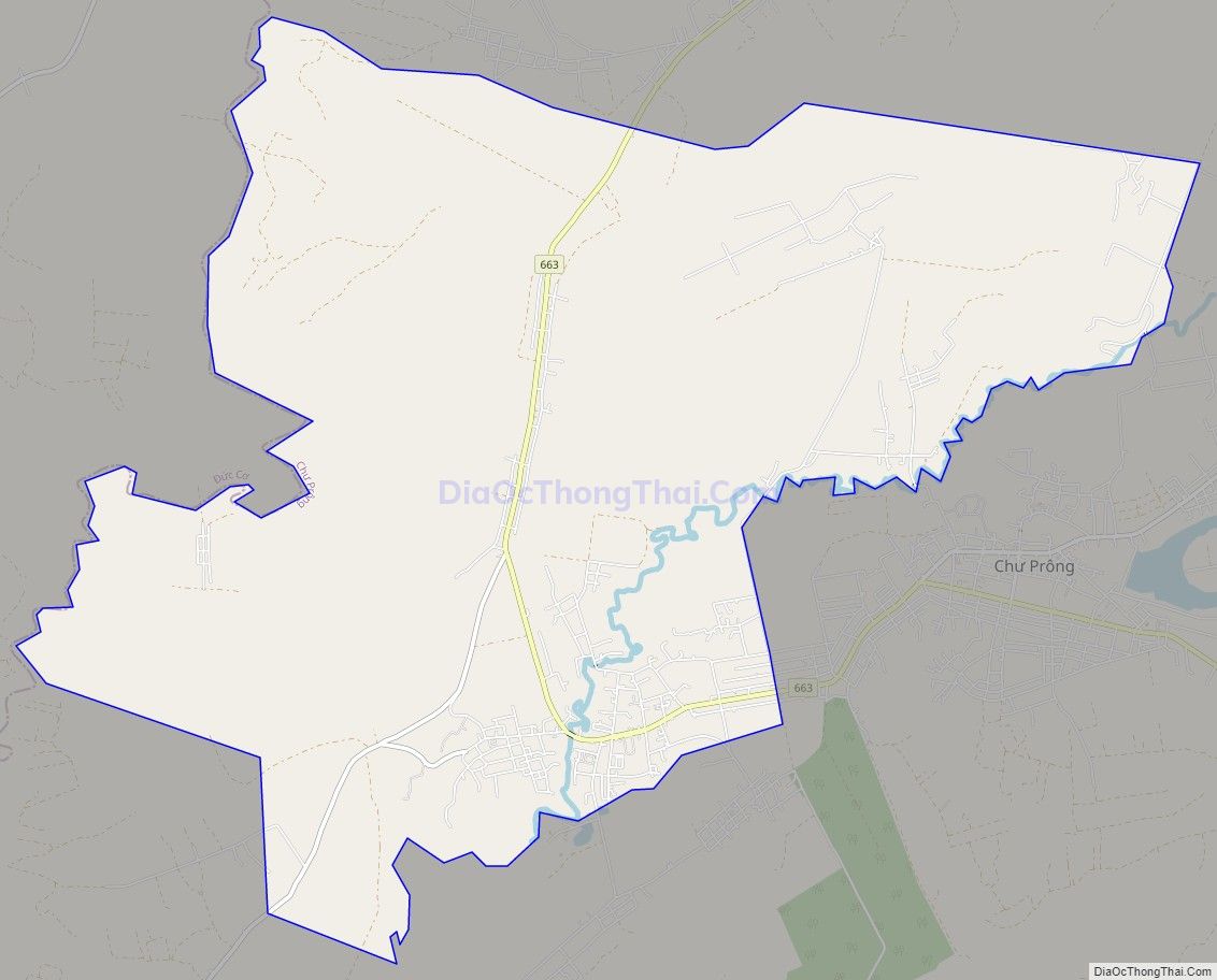 Bản đồ giao thông xã Ia Drăng, huyện Chư Prông