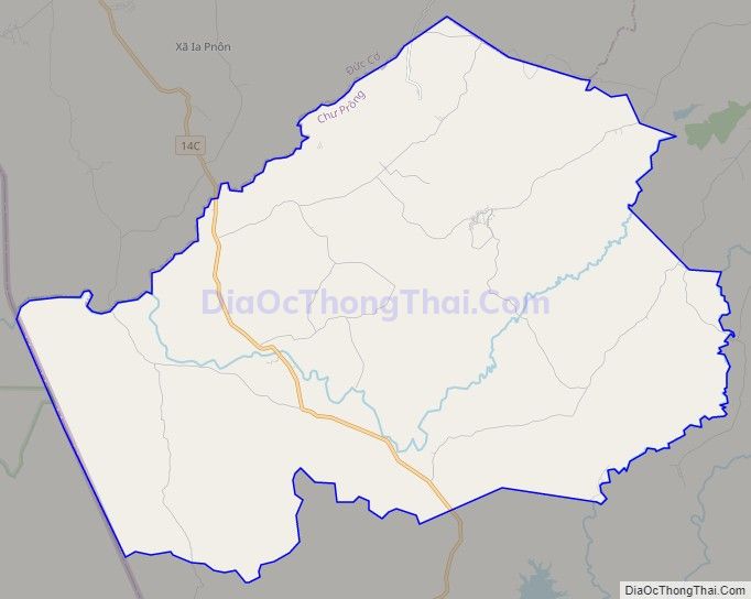 Bản đồ giao thông xã Ia Púch, huyện Chư Prông