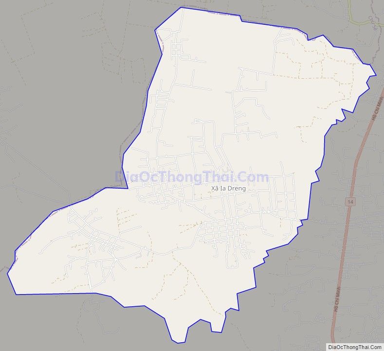 Bản đồ giao thông xã Ia Dreng, huyện Chư Pưh