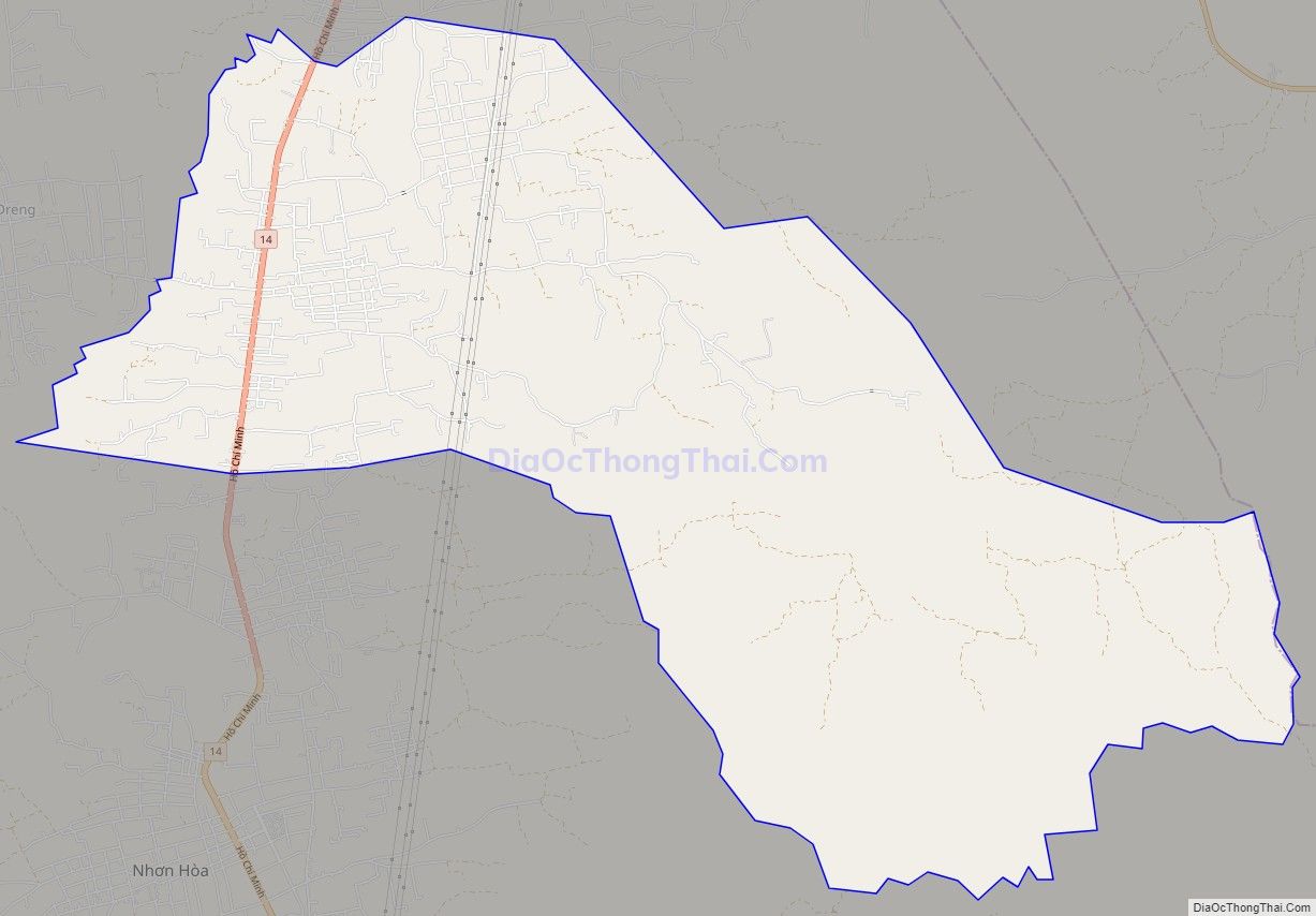 Bản đồ giao thông xã Ia Hrú, huyện Chư Pưh