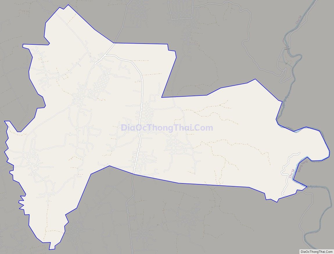 Bản đồ giao thông xã Bờ Ngoong, huyện Chư Sê