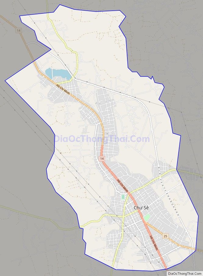 Bản đồ giao thông Thị trấn Chư Sê, huyện Chư Sê