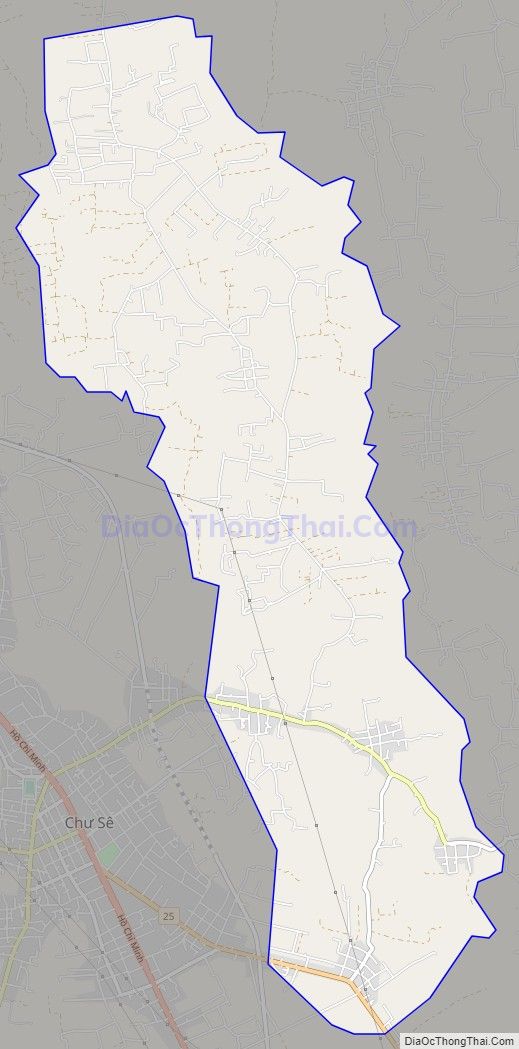 Bản đồ giao thông xã Dun, huyện Chư Sê