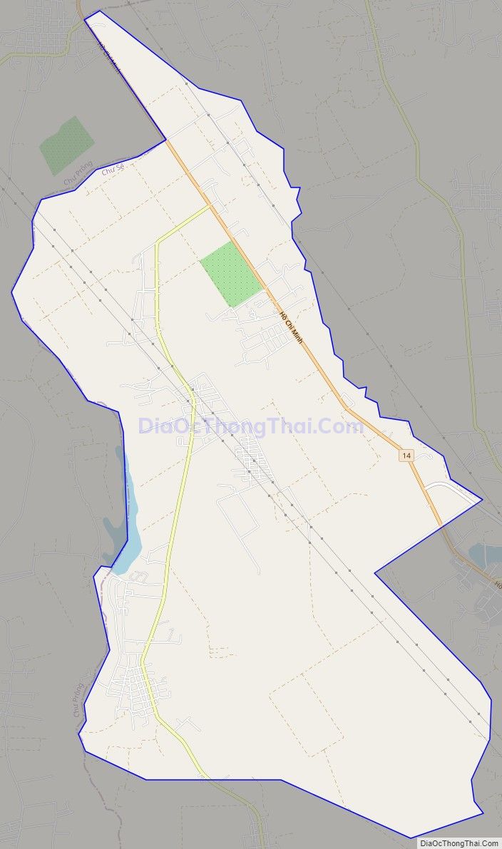 Bản đồ giao thông xã Ia Glai, huyện Chư Sê