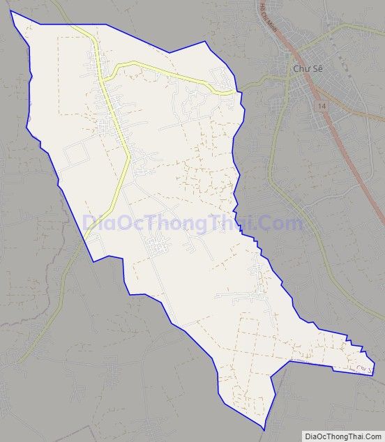 Bản đồ giao thông xã Ia HLốp, huyện Chư Sê