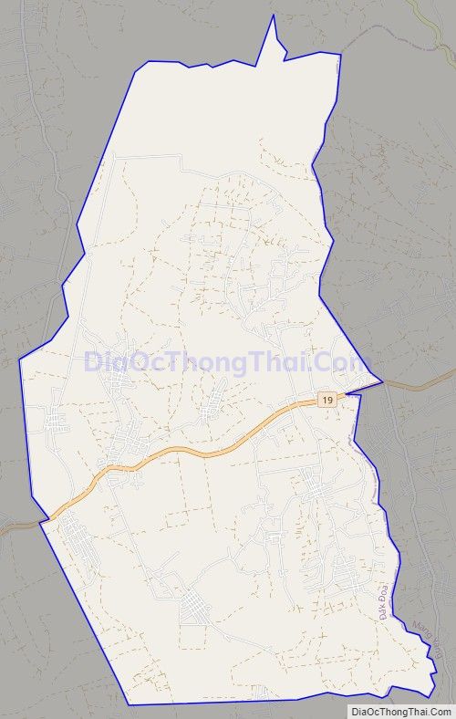Bản đồ giao thông xã K' Dang, huyện Đak Đoa