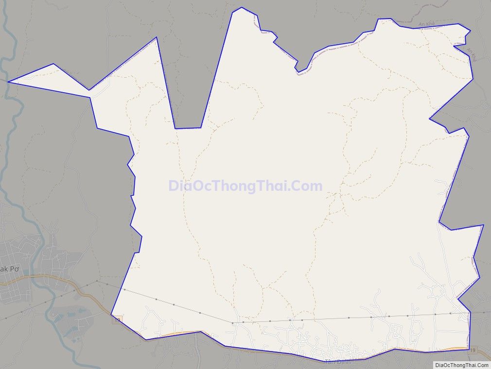 Bản đồ giao thông xã Cư An, huyện Đak Pơ