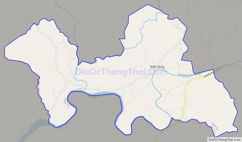 Bản đồ giao thông xã Yang Bắc, huyện Đak Pơ