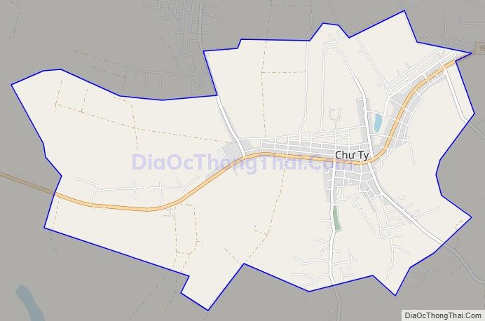 Bản đồ giao thông Thị trấn Chư Ty, huyện Đức Cơ