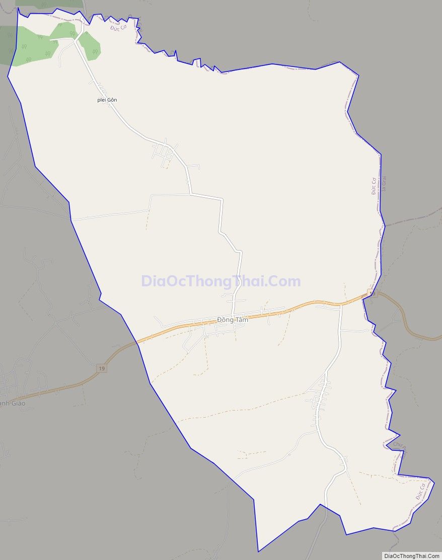 Bản đồ giao thông xã Ia Din, huyện Đức Cơ