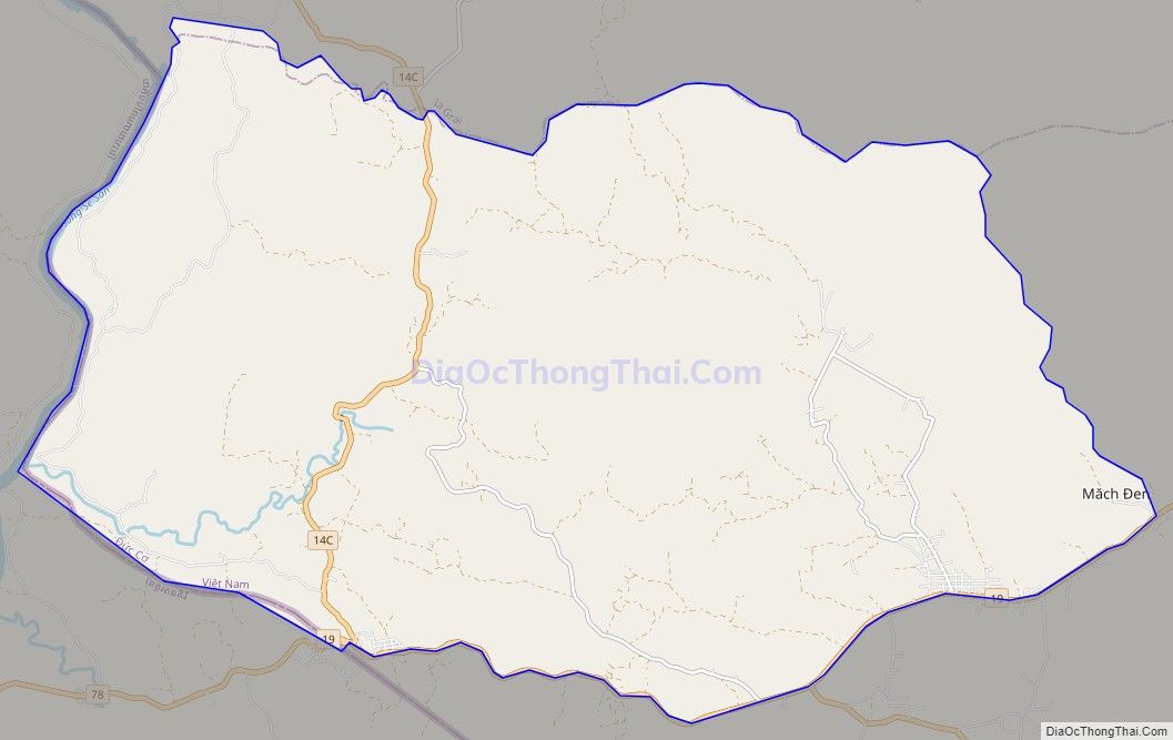 Bản đồ giao thông xã Ia Dom, huyện Đức Cơ