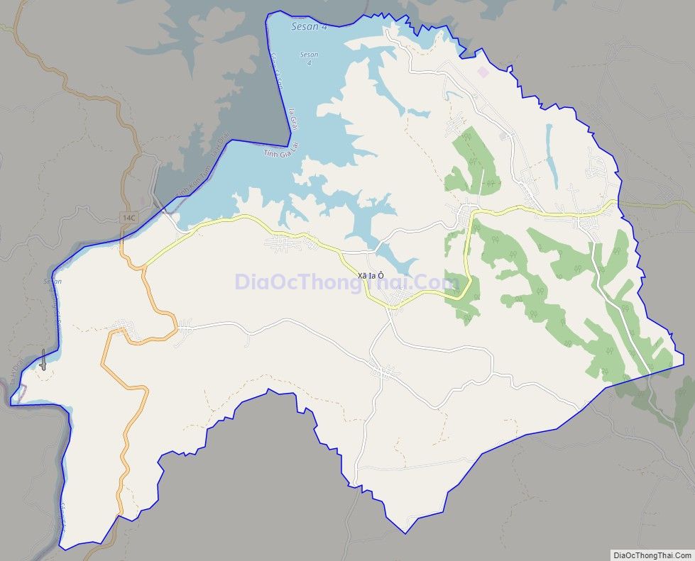 Bản đồ giao thông xã Ia O, huyện Ia Grai