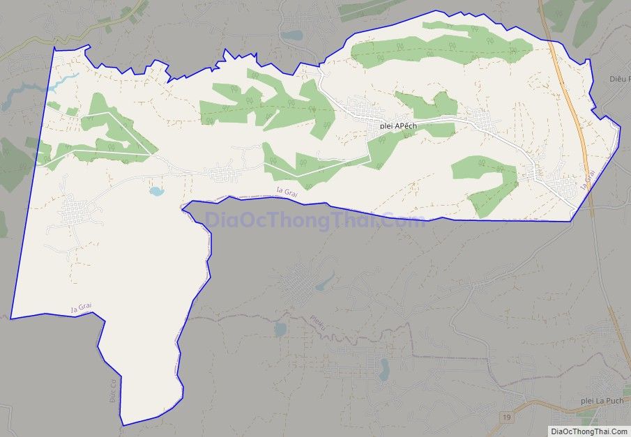 Bản đồ giao thông xã Ia Pếch, huyện Ia Grai