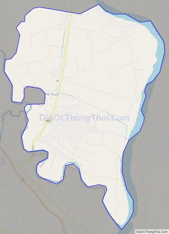 Bản đồ giao thông xã Ia Trok, huyện Ia Pa