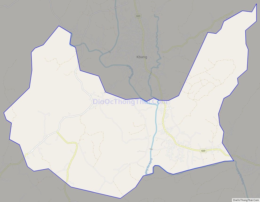Bản đồ giao thông xã Đông, huyện Kbang
