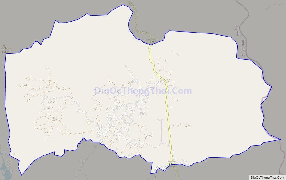 Bản đồ giao thông xã Sơ Pai, huyện Kbang