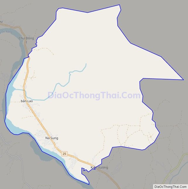 Bản đồ giao thông xã Chư Gu, huyện Krông Pa