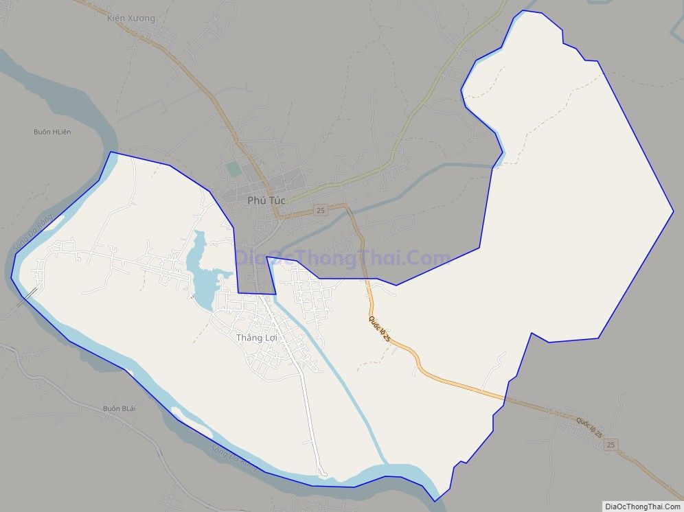 Bản đồ giao thông xã Phú Cần, huyện Krông Pa