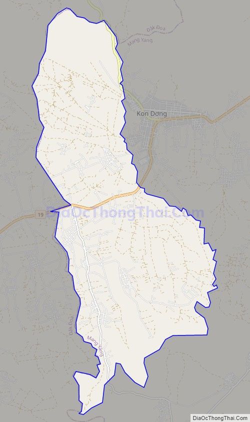Bản đồ giao thông xã Đăk Djrăng, huyện Mang Yang