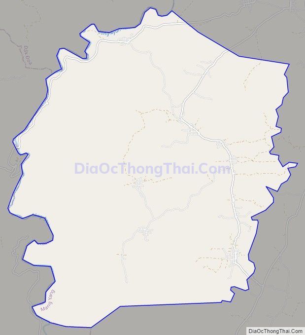 Bản đồ giao thông xã Đê Ar, huyện Mang Yang