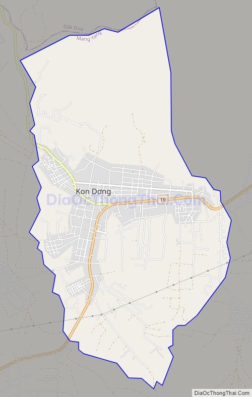Bản đồ giao thông Thị trấn Kon Dơng, huyện Mang Yang