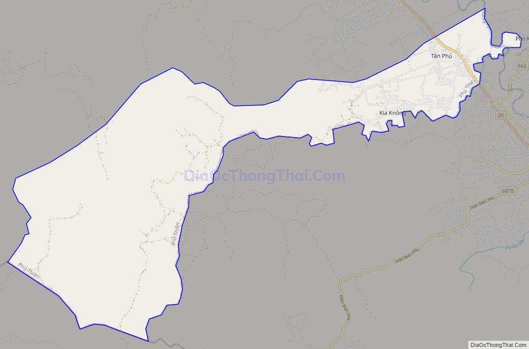 Bản đồ giao thông xã Ia Hiao, huyện Phú Thiện