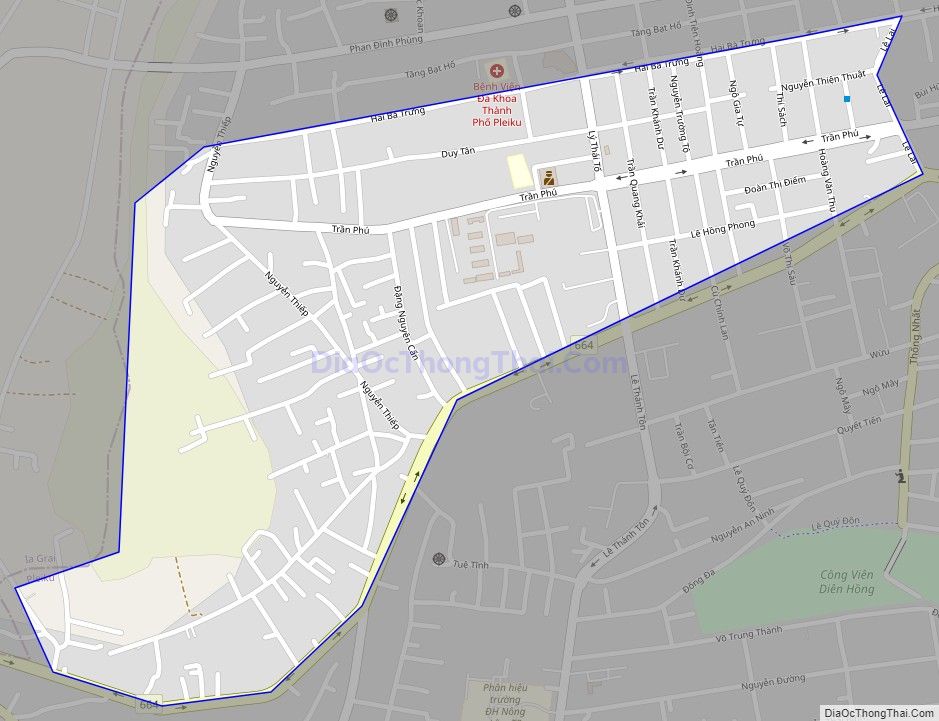 Bản đồ giao thông phường Diên Hồng, thành phố Pleiku