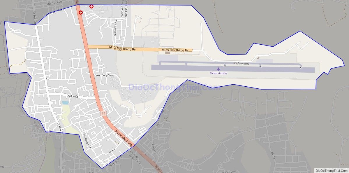 Bản đồ giao thông phường Thống Nhất, thành phố Pleiku