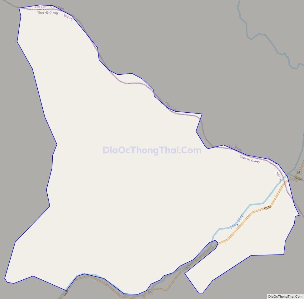 Bản đồ giao thông xã Yên Phong, huyện Bắc Mê