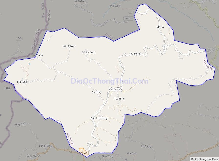 Bản đồ giao thông xã Lũng Táo, huyện Đồng Văn