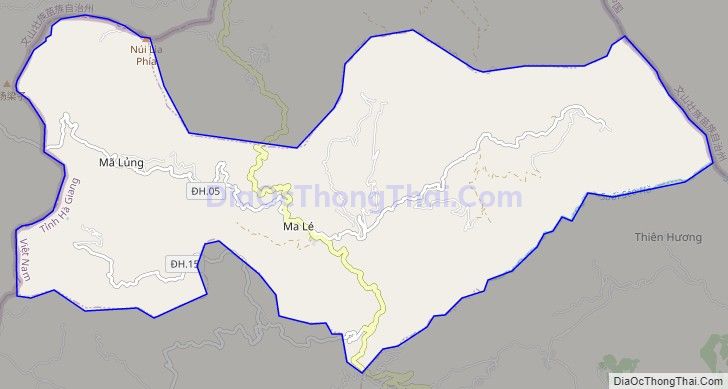 Bản đồ giao thông xã Má Lé, huyện Đồng Văn