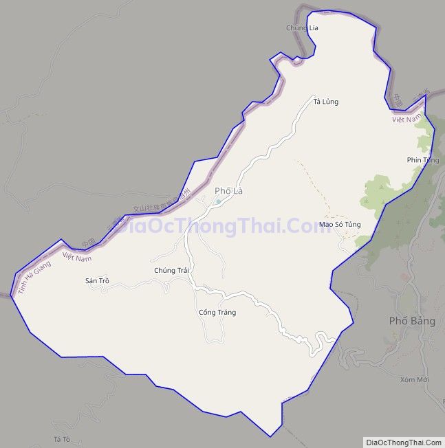 Bản đồ giao thông xã Phố Là, huyện Đồng Văn