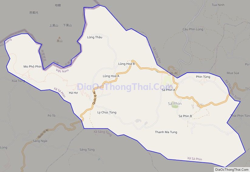 Bản đồ giao thông xã Xà Phìn, huyện Đồng Văn