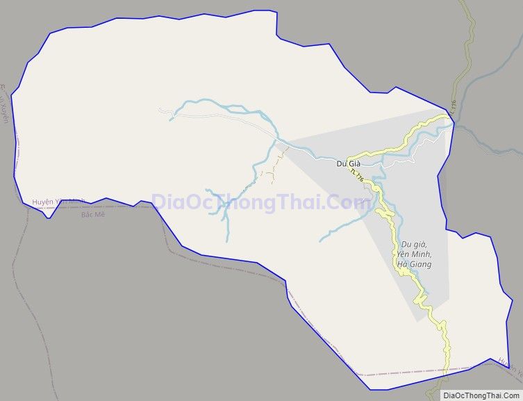 Bản đồ giao thông xã Du Già, huyện Yên Minh